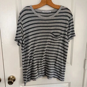 Alexander wang striped round neck pocket tshirt